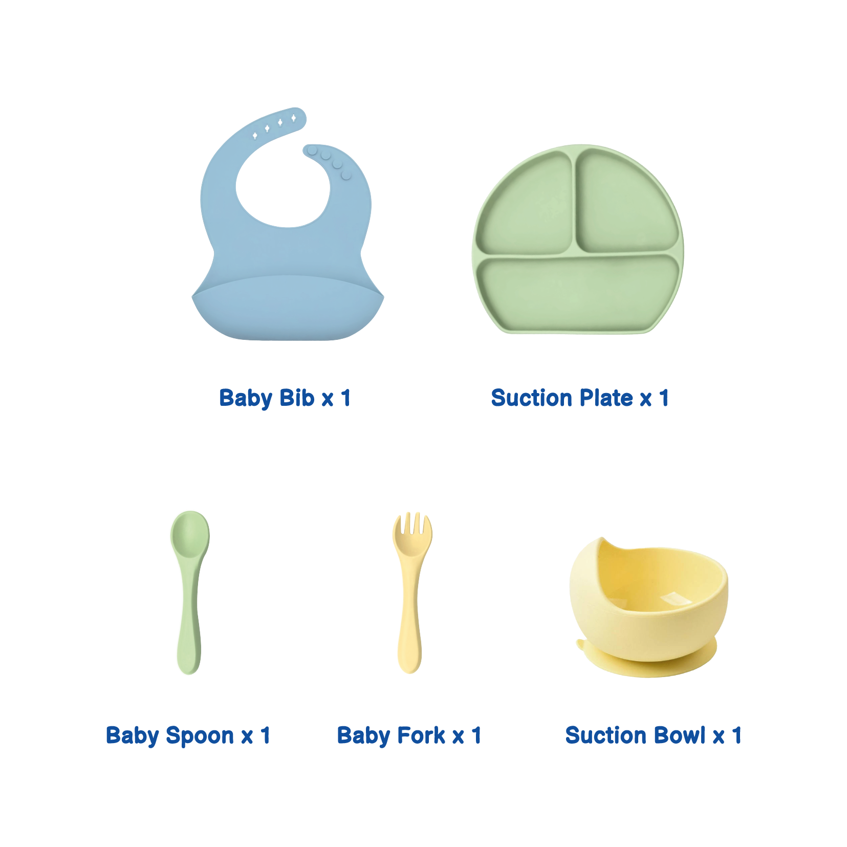 Silicone Baby Feeding Set 5pcs