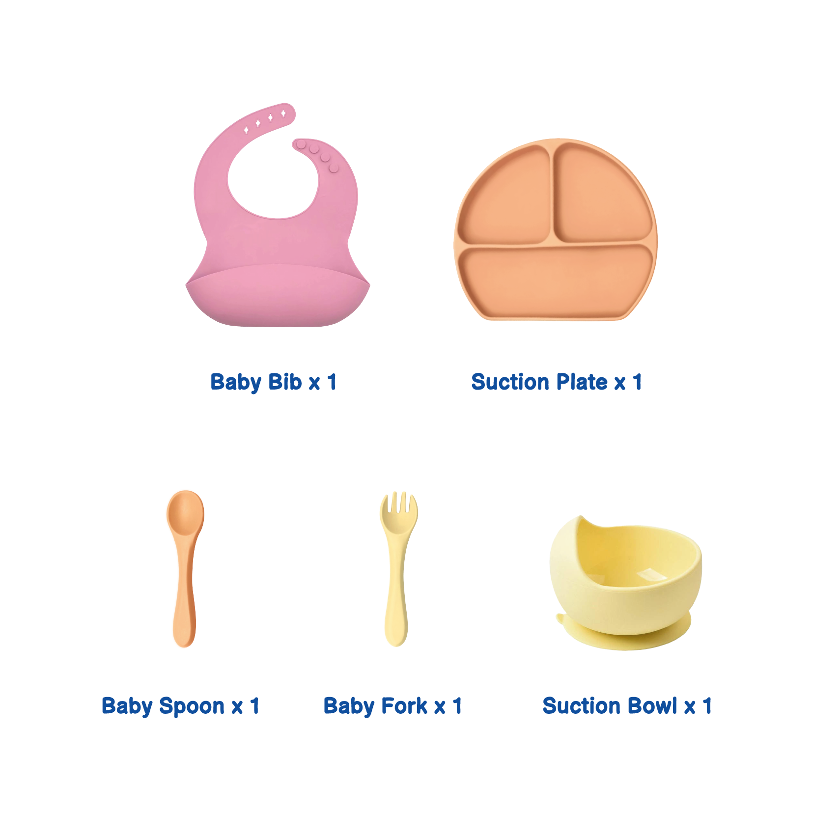 Silicone Baby Feeding Set 5pcs