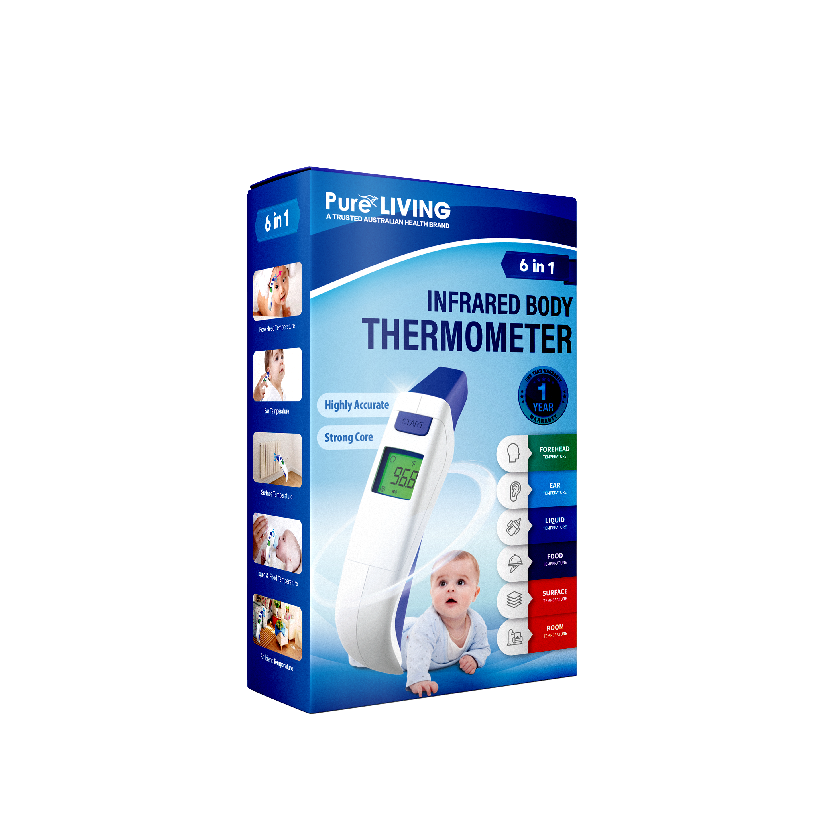 6 in 1 Infrared Thermometer HTD8216C