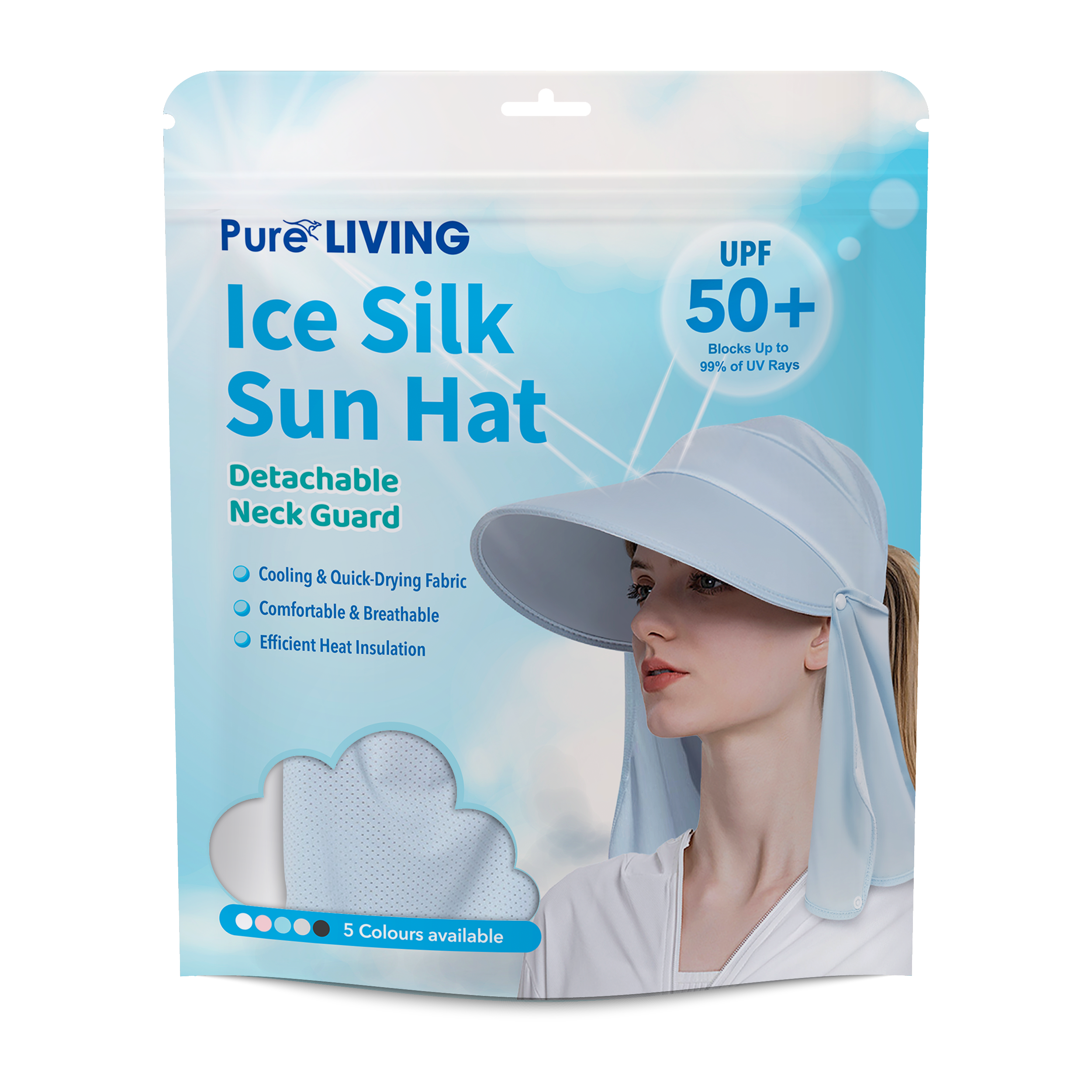 Ice Silk Sun Hat with Neck Guard