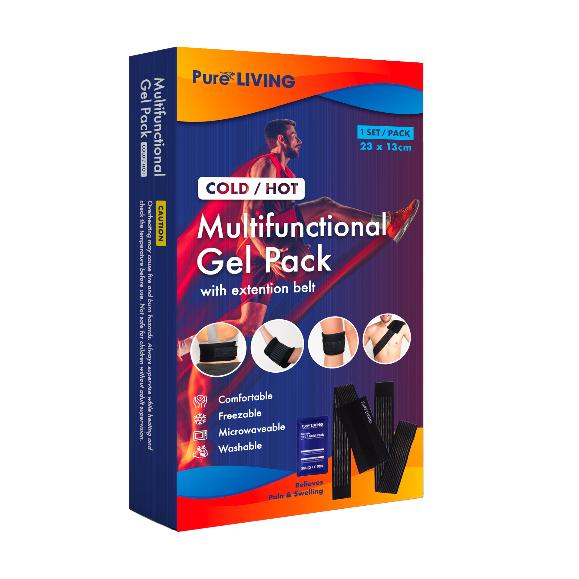 Cold/Hot Multifunctional Gel Pack with warp and strap