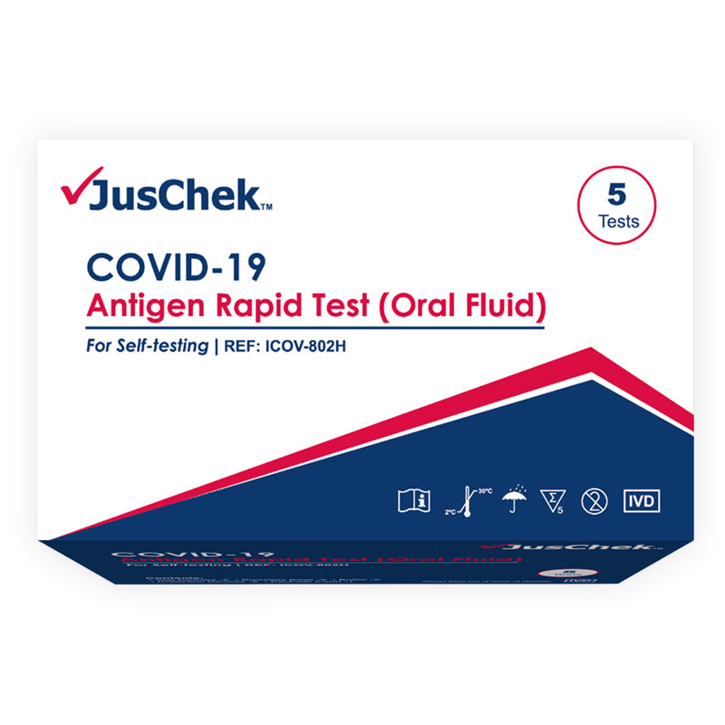 JusChek Rapid Antigen Test Kit 1 Test/5 Tests- Oral or Nasal Expires:12/2025
